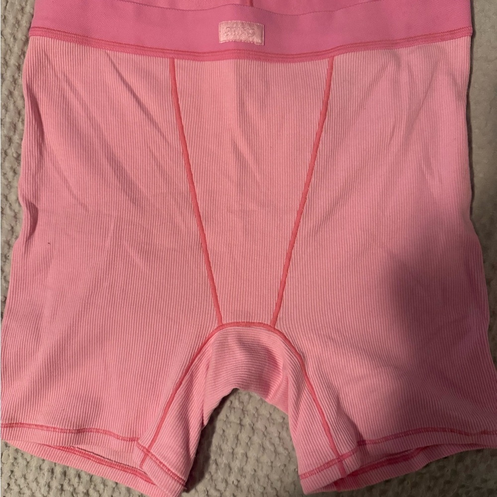 SKIMS Blush Ribbed Lounge Shorts